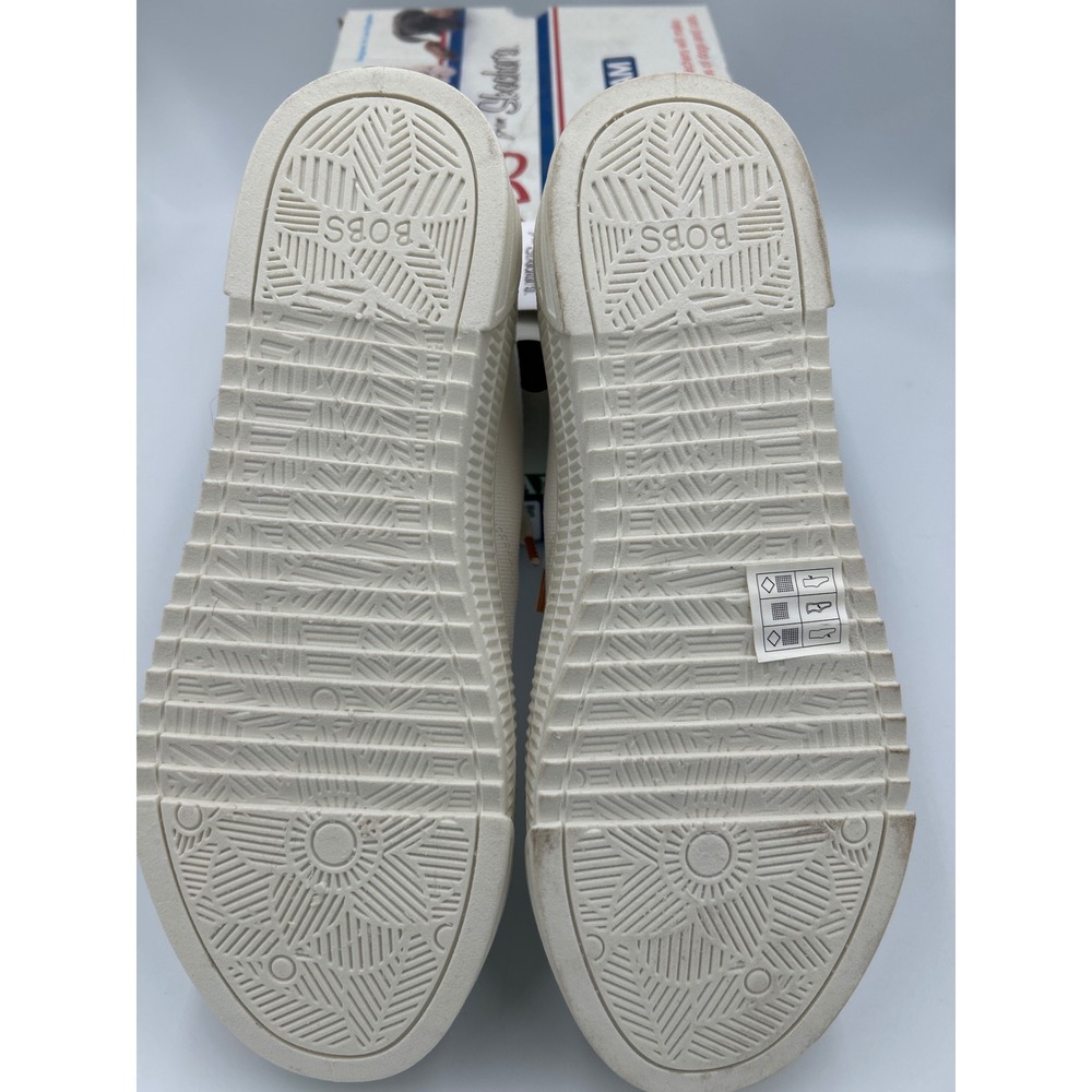 Skechers Bobs B Cute Platform Sneakers Off White Canvas Rose Gold Vegan Size 8 - Picture 7 of 8